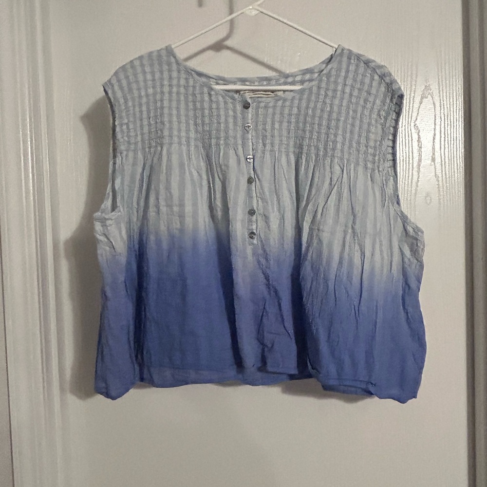 We The Free | Blue Gradient Sleeveless Blouse | Size XS